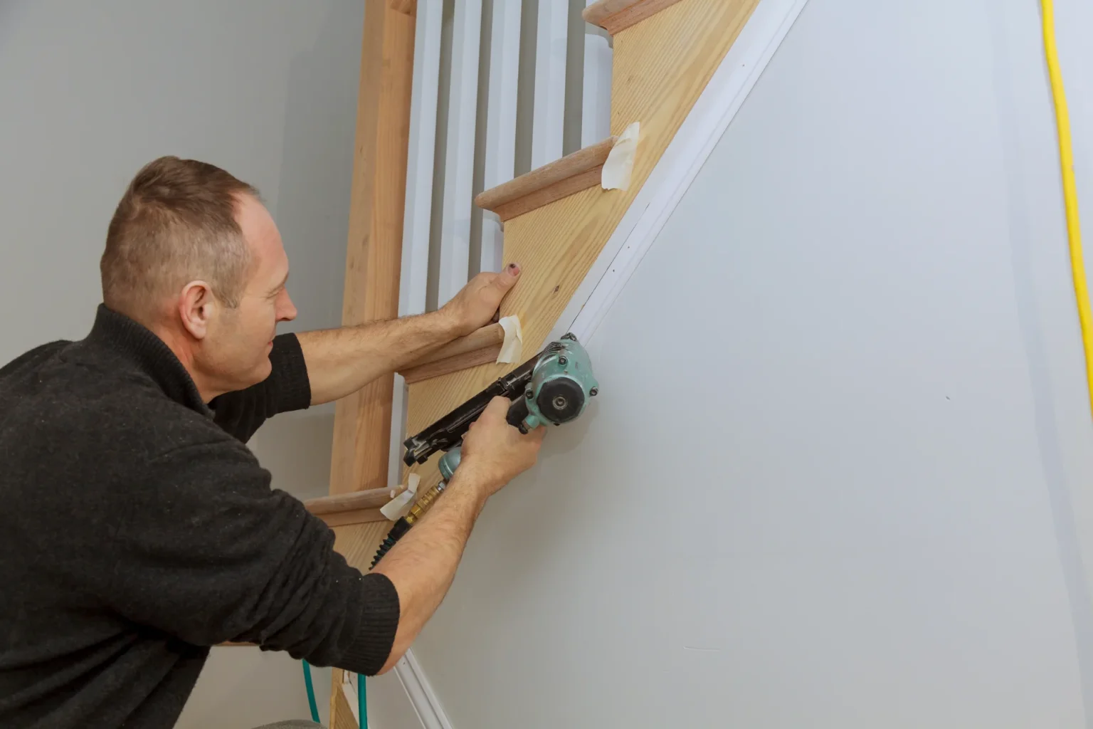 side-view-man-repairing-home